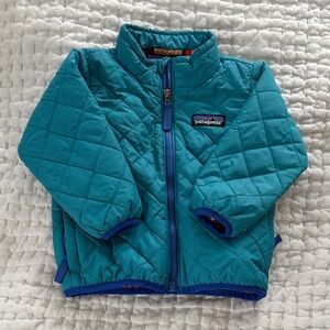 Patagonia Turquoise Quilted Jacket - 6-12 mos